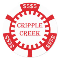 CRIPPLE CREEK POKER CHIP ROUND STICKERS