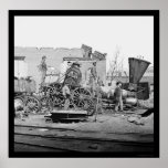 Crippled Locomotive in Richmond, VA 1865 posters
