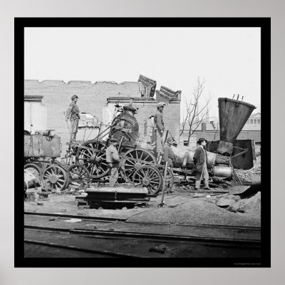 Crippled Locomotive in Richmond, VA 1865 Poster by lc_civilwar