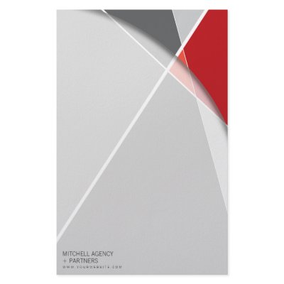 Criss Cross * Grey + Red Business Stationery by color_therapy