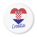 Croatia Flag Heart Refrigerator Magnet