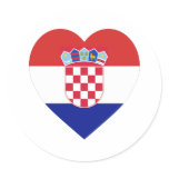 Croatia Flag Heart Round Sticker