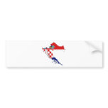 Croatia Flag map HR Hrvatska Bumper Stickers