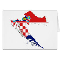 Croatia Flag map HR Hrvatska Card