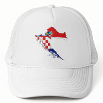 Croatia Flag map HR Hrvatska Trucker Hat