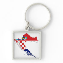 Croatia Flag map HR Hrvatska Keychains