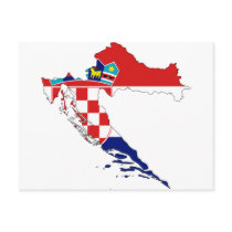 Croatia Flag map HR Hrvatska Post Cards