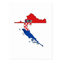 Croatia flag map post cards