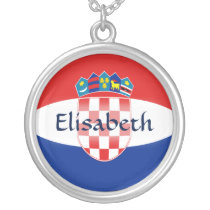 Croatia Flag + Name Necklace