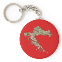 Croatia Map Keychain