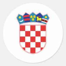 Croatia Official Coat Of Arms Heraldry Symbol Round Sticker