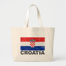 Croatia Vintage Flag Canvas Bags