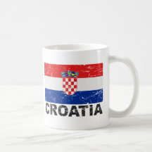 Croatia Vintage Flag Coffee Mugs