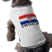 Croatia Vintage Flag Doggie Tshirt