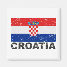 Croatia Vintage Flag Fridge Magnet