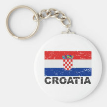 Croatia Vintage Flag Key Chain