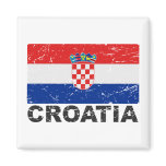 Croatia Vintage Flag Fridge Magnet