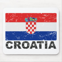 Croatia Vintage Flag Mousepad