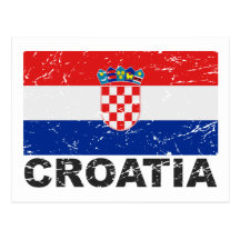 Croatia Vintage Flag Post Card