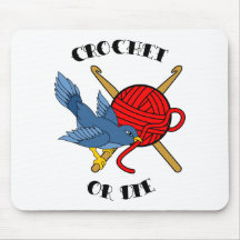 Crochet or Die Tattoo Mouse Pads