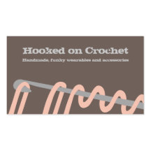 crochet stitching crafts brown pink business cards