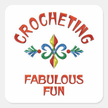 Crocheting Fabulous Fun Square Sticker
