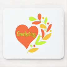 Crocheting Heart Mousepad
