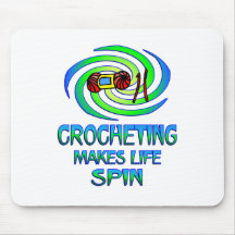 Crocheting Spins Mouse Pads