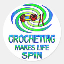 Crocheting Spins Sticker