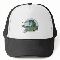 Crocodile/Alligator Circle Design Trucker Hats