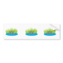 crocodile head in the water bumper stickers