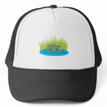 crocodile head in the water mesh hat