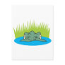 crocodile head in the water postcard