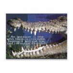 CROCODILE QUOTE - WINSTON CHURCHILL APPEASER POST CARD