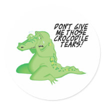 crocodile tears round stickers