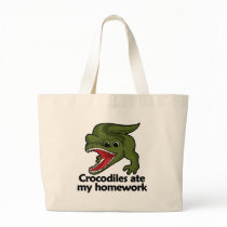 Crocodiles ate my homework canvas bag