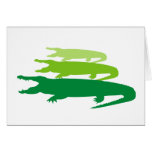 Crocodiles Lined Up (Green) Greeting Card
