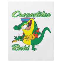 crocodiles rock music croc cartoon flyer