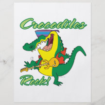 crocodiles rock music croc cartoon flyer