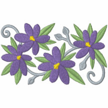 Crocus Blooms Embroidered Polo Shirt