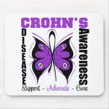 Crohn's Disease Awareness Butterfly Mouse Mats