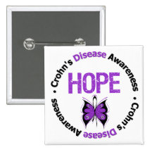 Crohns Disease HOPE Grunge Butterfly Pin