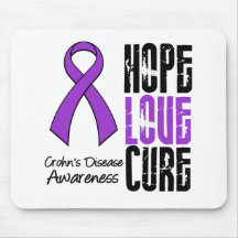Crohn's Disease Hope Love Cure Ribbon Mouse Mat