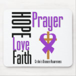 Crohns Disease Hope Love Faith Prayer Cross Mouse Pads