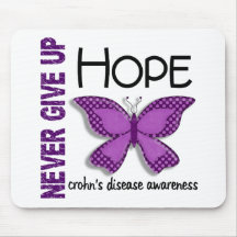 Crohn's Disease Never Give Up Hope Butterfly 4.1 Mousepad
