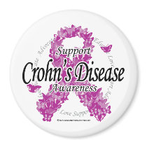 Crohn's Disease Ribbon of Butterflies Fridge Magnet
