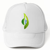 Croix bleue dans flamme verte mesh hat