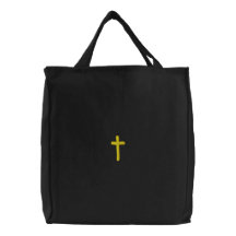 Croix brodée sacs fourre-tout brodés