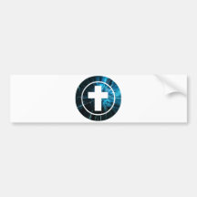 Croix dans cercle Aspect Bleu Bumper Stickers