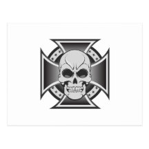 Croix de crâne et de fer : Dessin de vecteur : Carte Postale